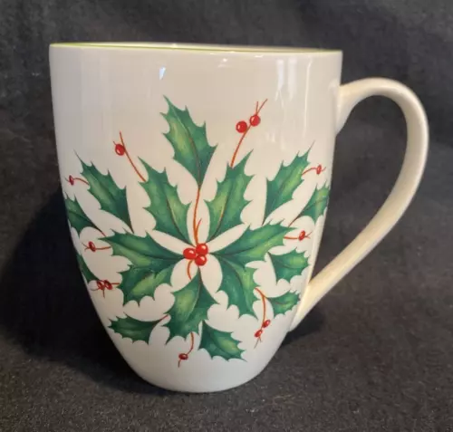 LENOX Holiday Cocoa Coffee Mug Holly Berries