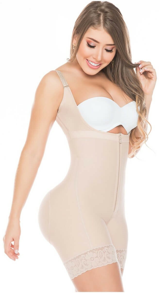 Gaine Strapless Salomé Beige - 100% Powernet Colombien - Effet Push-up - Neuf Avec étiquettes - Taille Unique