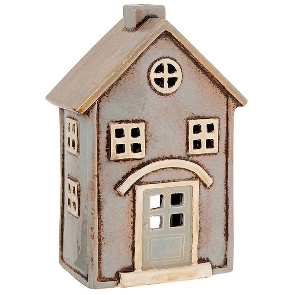 Village Pottery Tealight Holder - Beige House Large 200612