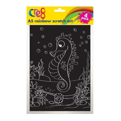 Cre8  A5 Rainbow Scratch Art 4 Stück verschiedene Designs