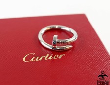 CARTIER 18k White Gold Juste un Clou Nail Ring w/Box &amp; Certificate