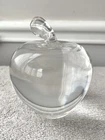 Vintage TIFFANY & Co. Crystal Glass Apple Paperweight. Signed.