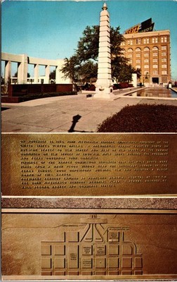 John F Kennedy Memrial Plaque Dallas Texas TX UNP Chrome Postcard E21