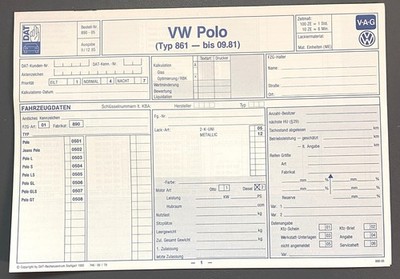 VW Polo  bis 09/1981   Original DAT Explosionszeichnung  (O5-27-15)