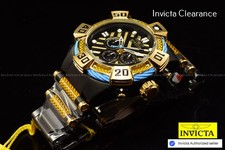 Invicta Men's Bolt 52mm Quartz Chronograph Gold Black Dial Yellow Black SS Watch