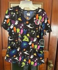 Disney Nightmare Before Christmas Women's Scrub Top Size Small New With Tags