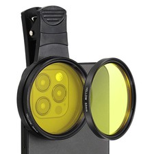 52mm Phone Camera Lens, Clip-On Full Color Filter, Yellow