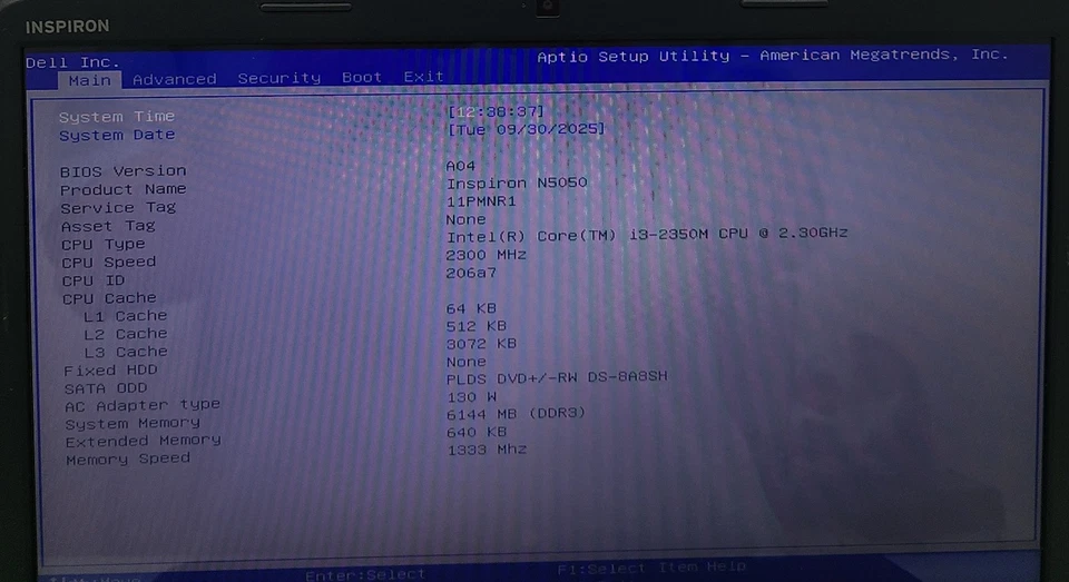 Laptop Dell Inspiron N5050 15" Intel i3-2350M 6 GB Ram sin HD/OS (FL) Foto 2 de 4