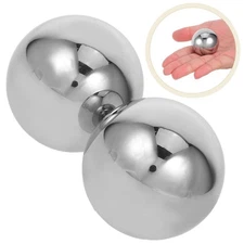  2pcs Hand Exercise Balls Metal: Stainless Steel Solid Ball For Hand Fitness -