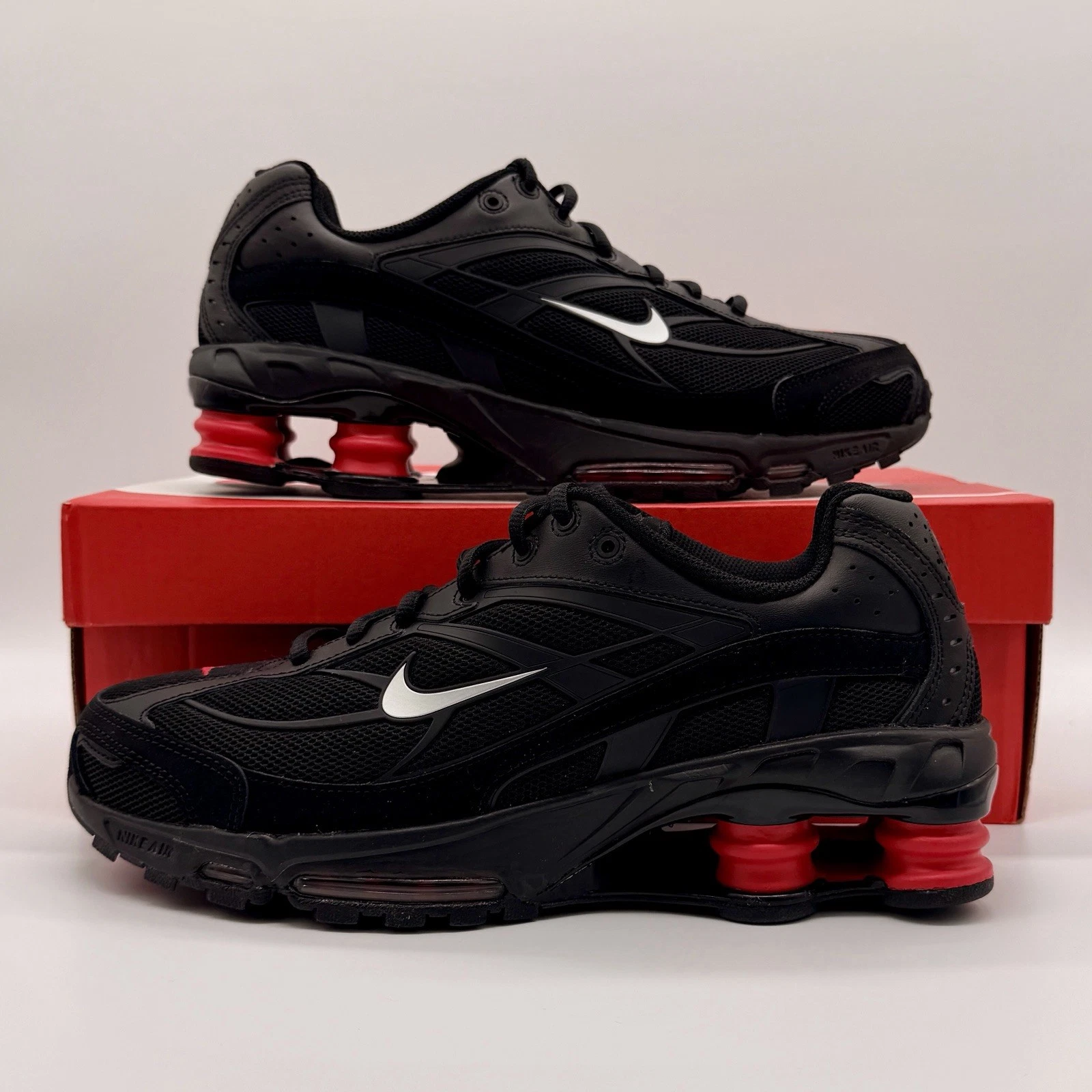 Nike Shox Ride 2 Black University Red Metallic Silver II7635-001 Mens Size NEW