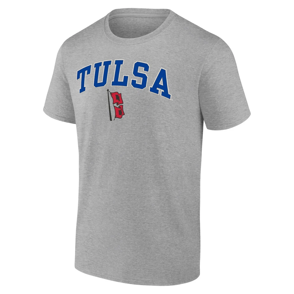 Men's Heather Gray Tulsa Golden Hurricane Campus T-Shirt - Image 2 of 3