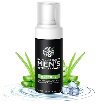 Skin Elements Intimate Wash for Men with Menthol | pH Balanced Foaming Intimate