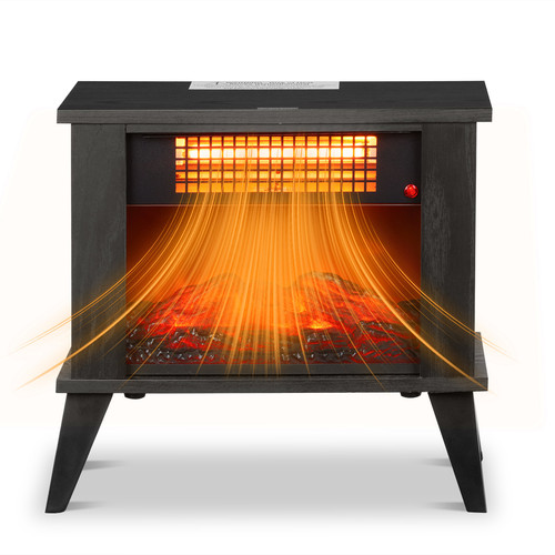 ZOKOP 15 in. Electric Fireplace Infrared Heater, Freestanding Fireplace Stove