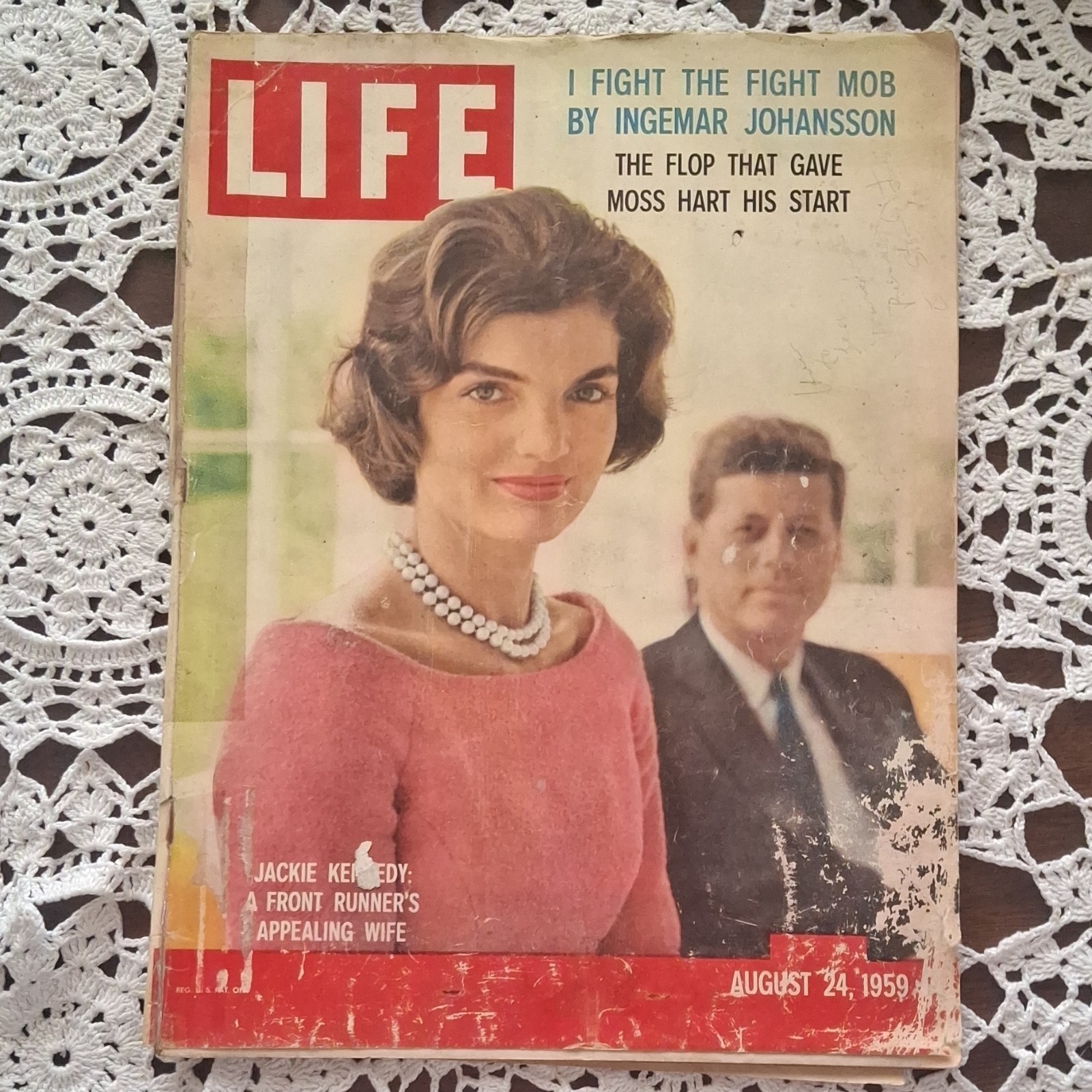 Life Magazine August 24, 1959 Jackie Kennedy Politics Mob Moss Hart