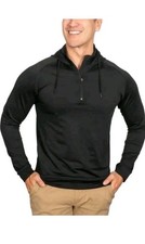 Swannies Men's Vandyke Hoodie Black Small Quarter Zip Pullover NEW- Super Soft