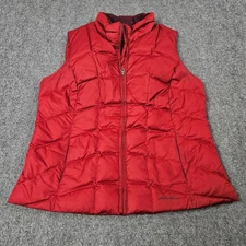 Eddie Bauer EB650 Down Puffer Vest L Red Packable Lightweight Outdoor Jacket