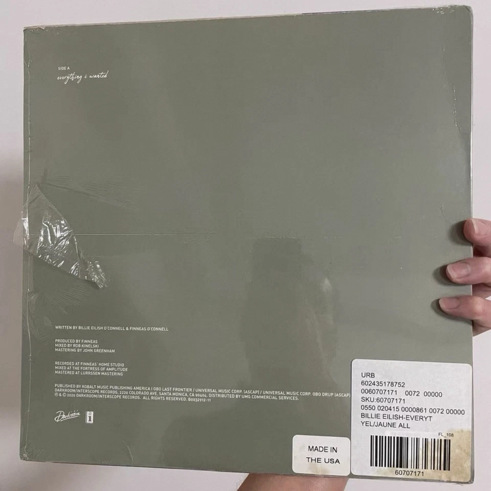 Billie Eilish Everything I Wanted Urban Outfitters Etched Yellow Vinyl Single - Image 2 of 2