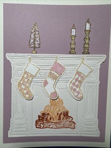 Hero Arts Stamp And Die Set “Fireplace” Christmas Theme