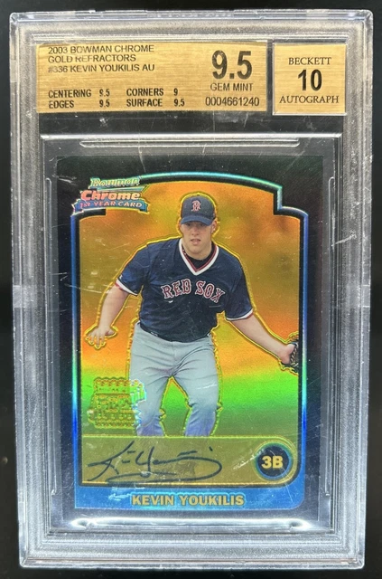 2003 Bowman Chrome Kevin Youkilis Gold Refractor Auto RC #/170 BGS 9,5/10