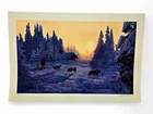 Charles Gause Alaska Dog Sled Art Print Home by Sundown Iditarod Musher Signed