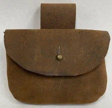 WAXED COWHIDE LEATHER CAP POUCH, BLACK POWDER MUZZLELOADER US MADE FREE SHIP