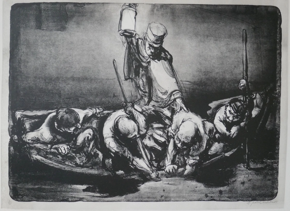 A. Paul Weber, Große Lithographie 1965, signiert