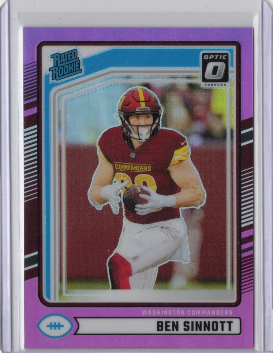 2024 Panini Donruss - Rated Rookie Ben Sinnott #314 Optic Preview Pink Prizm