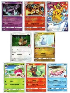 Pokemon KFC Indonesia Promo Stamp Complete Set Charizard Pikachu Mewtwo Dratini