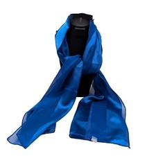 Vintage Royal Blue Striped Lightweight Rectangular Scarf