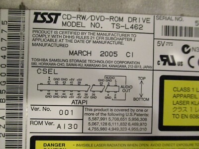 DCI☆DVD☆2000 Vintage Gateway 7322/7426 Laptop REPLACEMENT TS-L462 CD-RW