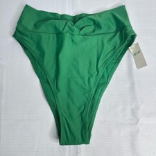 Aerie Women s High Rise Cheeky Cut Green Bikini Bottom Size Small NWT