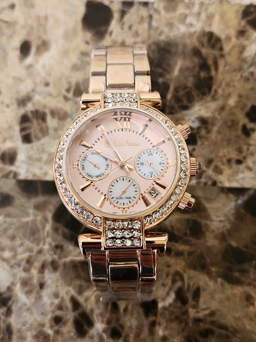 New Lucien Pezzoni rose gold Watch Swarovski Crystals La Pergola
