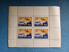 FRANCE VIGNETTE Bf de 4** Pau berceau de l'aviation 1908-1953 Variété de piquage