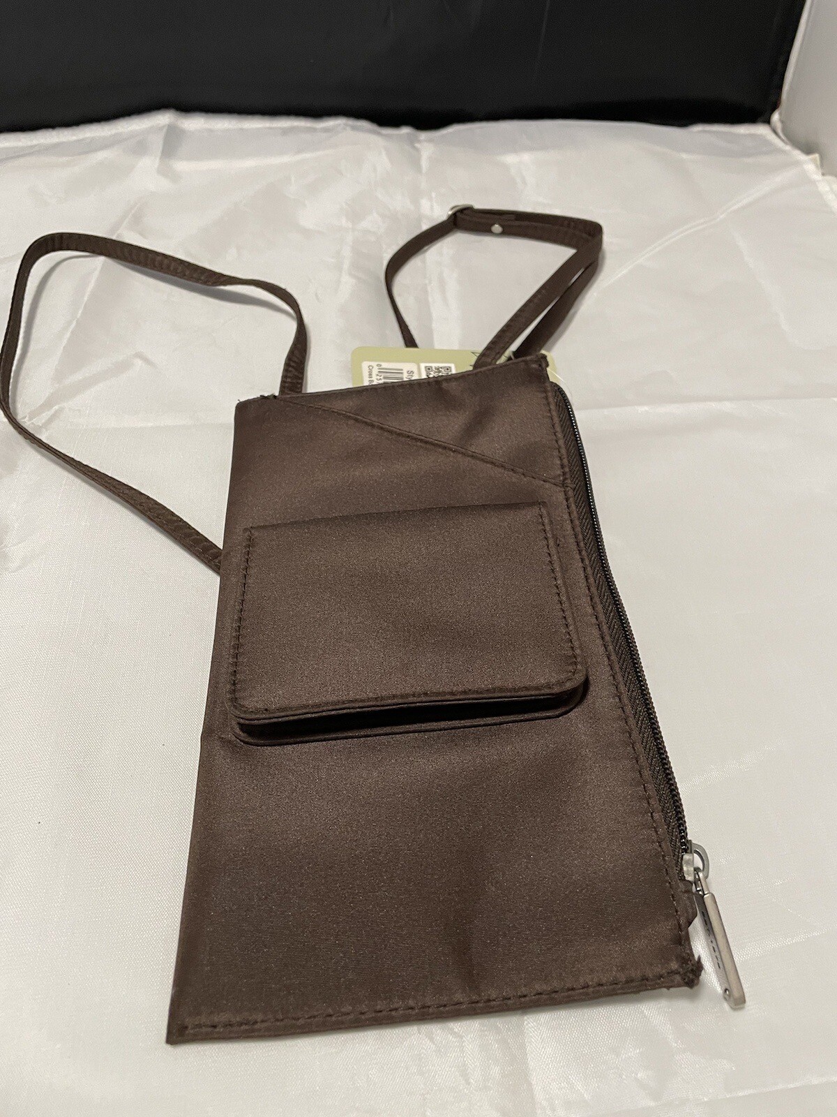 Crossbody Travel Wallet TRAVELON Brown Nylon Zip Compartments eBay