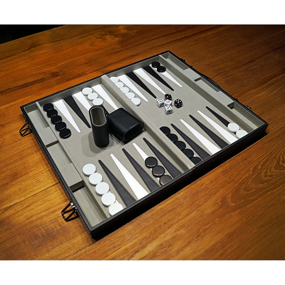 PrimoGames Koffer Backgammon Attaché Kunstleder -  48 x 38 cm groß - Bild 4 von 4