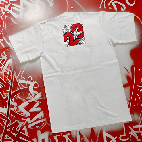 *<SC>* (WHITE) ~JORDAN 23~ HEAVY COTTON JUMBO PRINT TEES - Picture 2 of 3