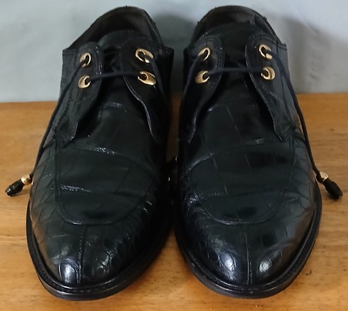 David Eden Alligator Mens Black Leather Oxford Dress Shoes. Sz 10 Made In Italy - Picture 17 of 24