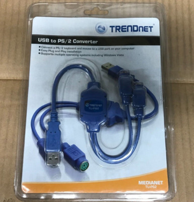 TRENDnet TU-PS2 USB to PS/2 Converter with Quick Installation Guide - NEW SEALED