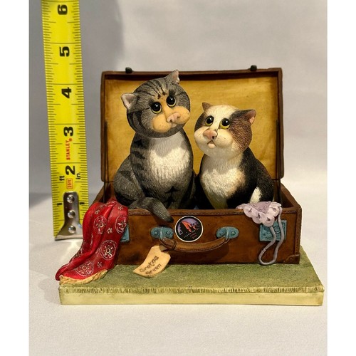 Comic & Curious Cats Runaway Romance A3085 Linda J Smith 2003 Border Fine Arts - Picture 8 of 10