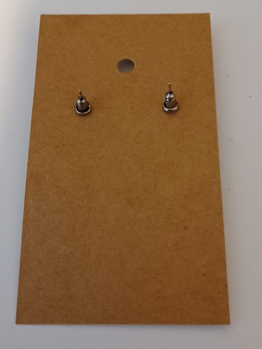 12 mm square cat stainless steel post earrings - Picture 13 of 13