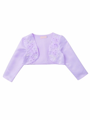 Kids Girls Bolero Shrug Cardigan Dress Long Sleeve Cropped Top Cover Up Party - Picture 25 of 63