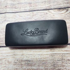 Lucky Brand Black Hard Metal Clamshell Hinged Eyeglasses Case