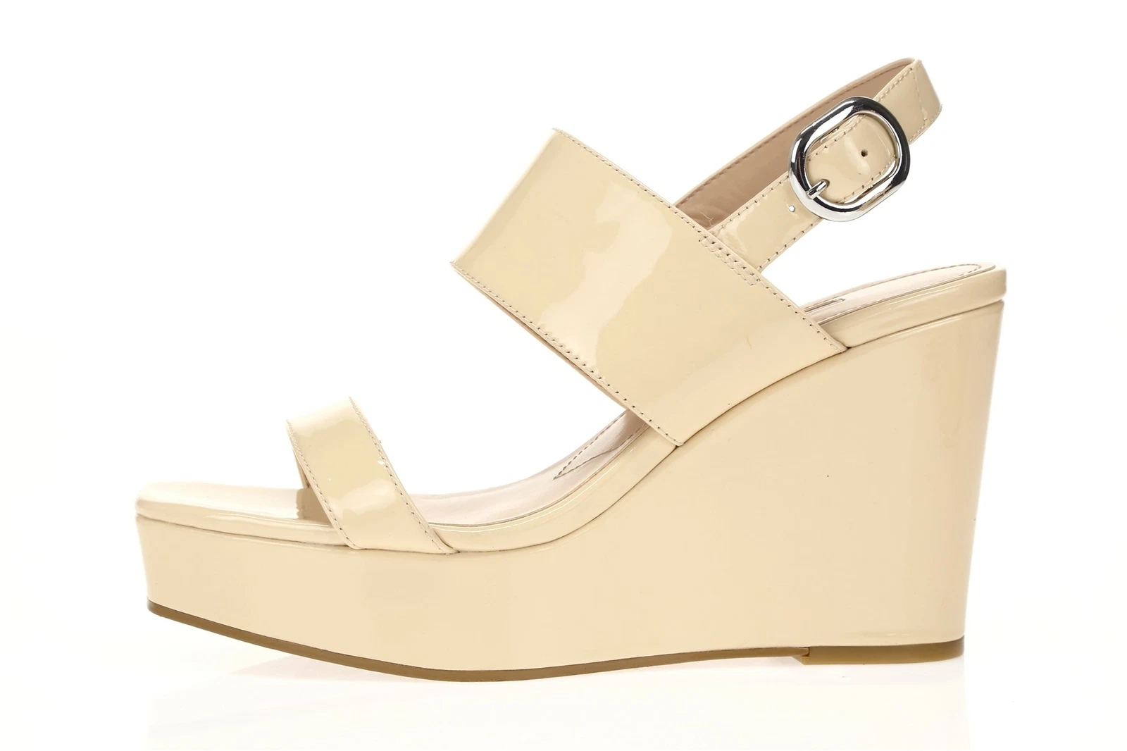 Sandali donna CHARLES DAVID Jordan 160439 beige vernice pelle zeppa tg. 9 M