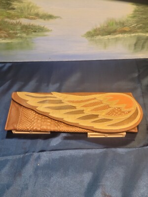 Skova Lavish Handbags Made In USA Purse Clutch Rare Feather Wing