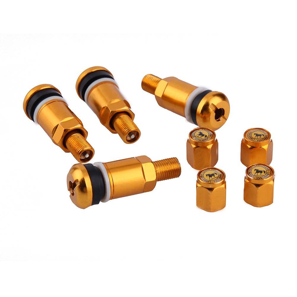 4pcs Car Tubeless Tyre Valve Stems Aluminum Tire Air Valve Stems (Gold