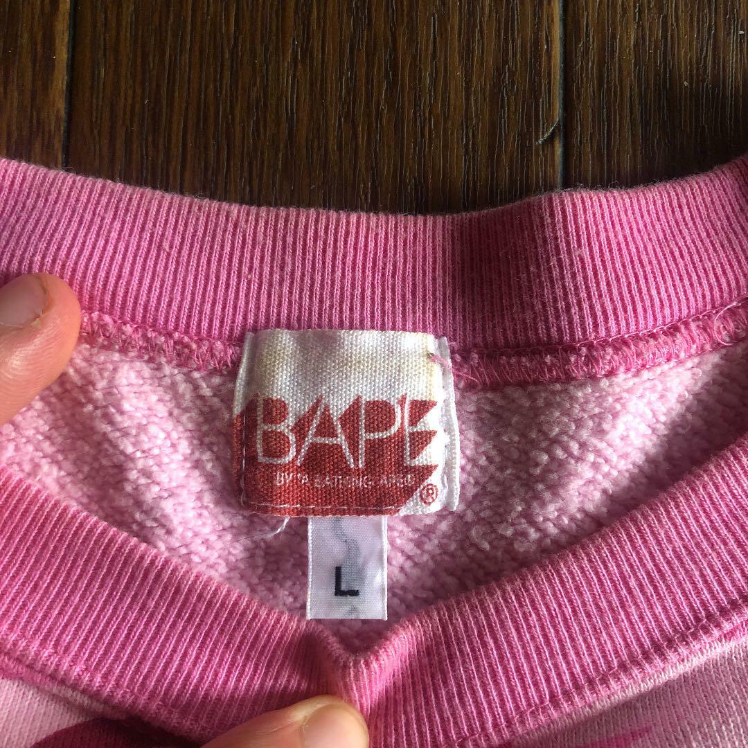 珍品 BAPE ピンク ニット A BATHING APE AAPE BY A BATHING APE セーター ニット BASIC KNIT メンズ