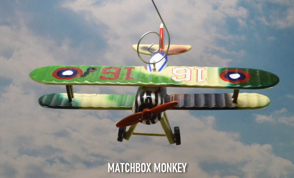 Nieuport 28 French Biplane Hand Painted Wooden Christmas Ornament Airplane USAAS - Image 2 of 4