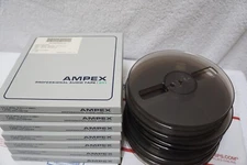 7 AMPEX 631 PLASTIC EMPTY TAKE-UP REEL & BOX 7 INCH for 4-track 3.75 ips 7.5 ips