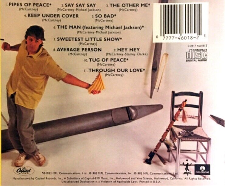 ワールドワイドLP Paul McCartney Pipes Of Peace 0602557567595 Capitol Records, MPL /00400 Mccartney, Paul, McCartney, Paul - Pipes Of Peace - Amazon