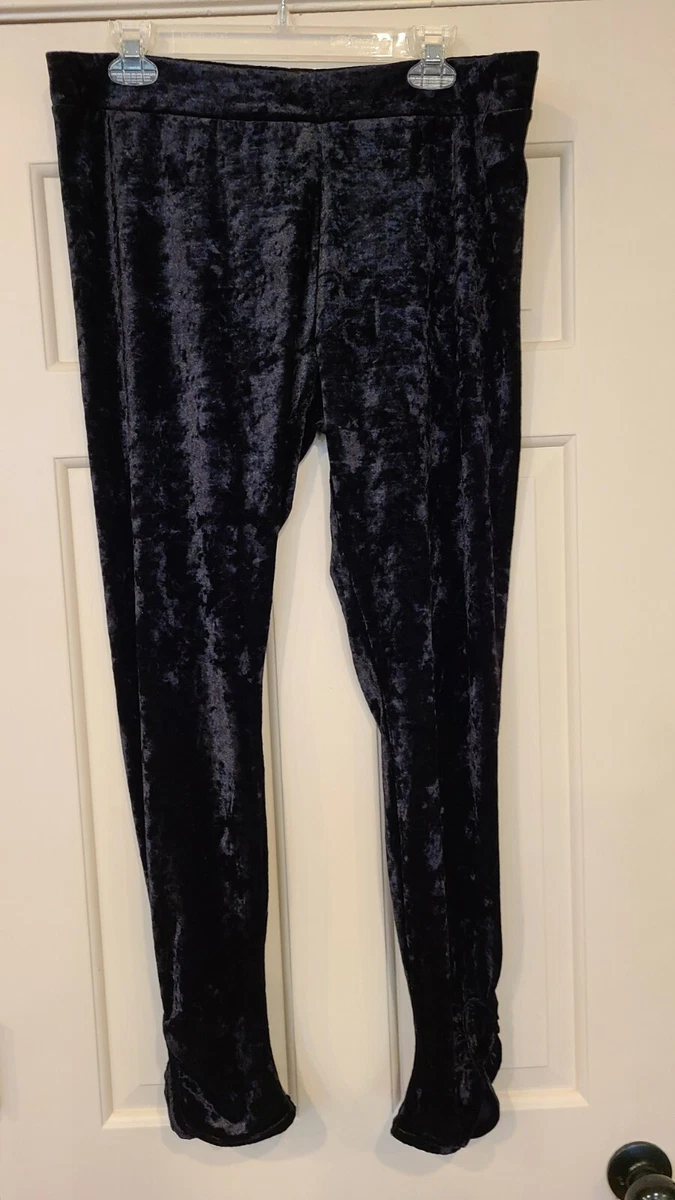 Hue Black Keyhole Crushed Velvet Leggings U18112 Size XL Women s